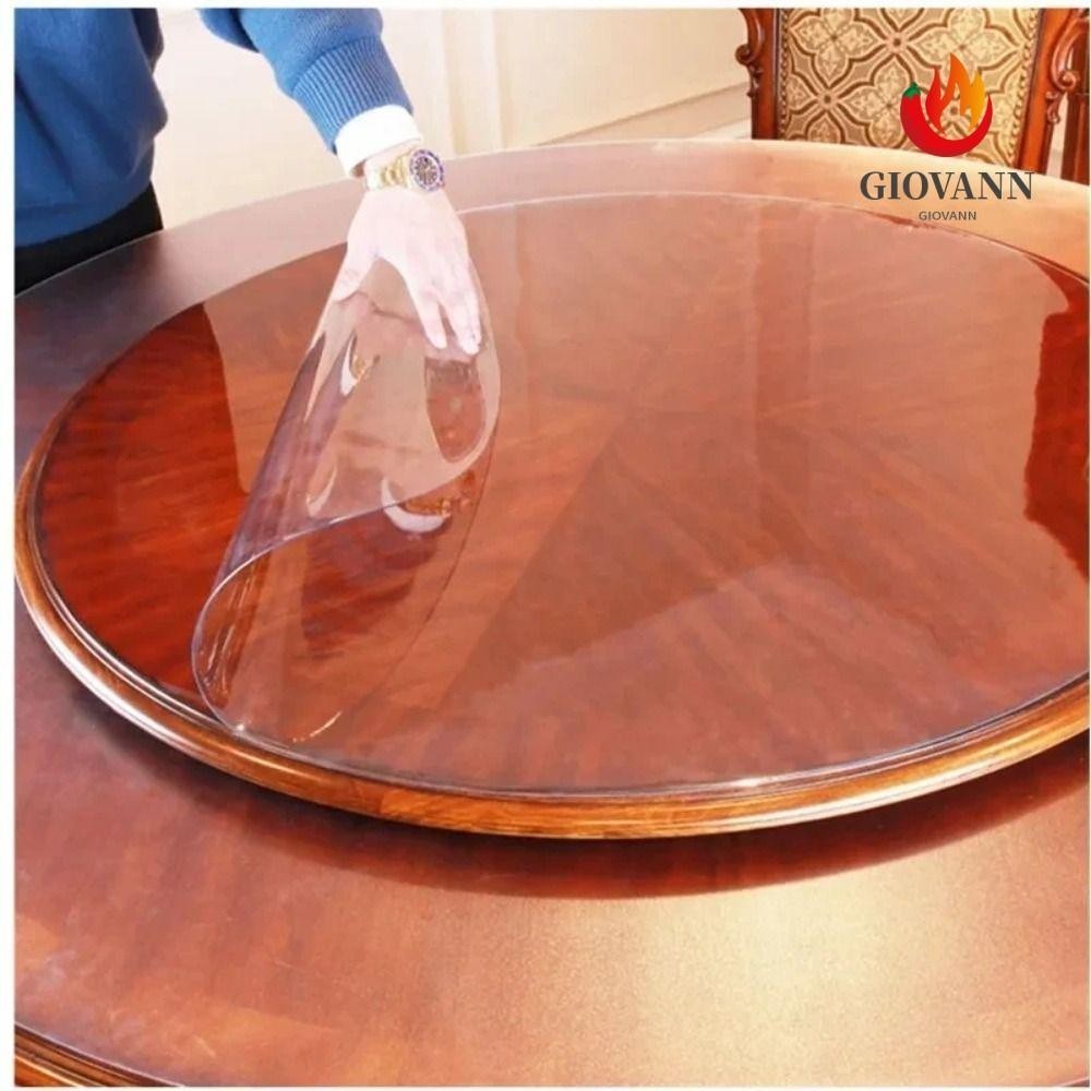 Giovanni ผ้าปูโต๊ะ PVC ใส ทรงกลม กันน้ํามัน กันน้ํามัน สําหรับโต๊ะทาน ...