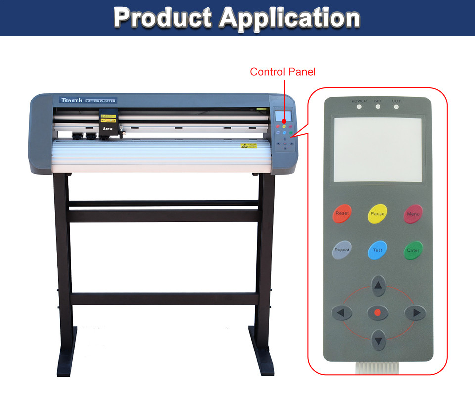 1pcs ตัด Plotter คีย์บอร์ดแผงปุ่มกดสําหรับ Kuco Teneth TH1300 TH740LX ...
