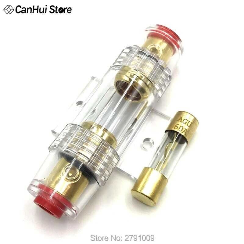 [Hot W] DC 12V Car Audio Refit Fuse Holder 8 Gauge 60A Car Stereo Audio ...