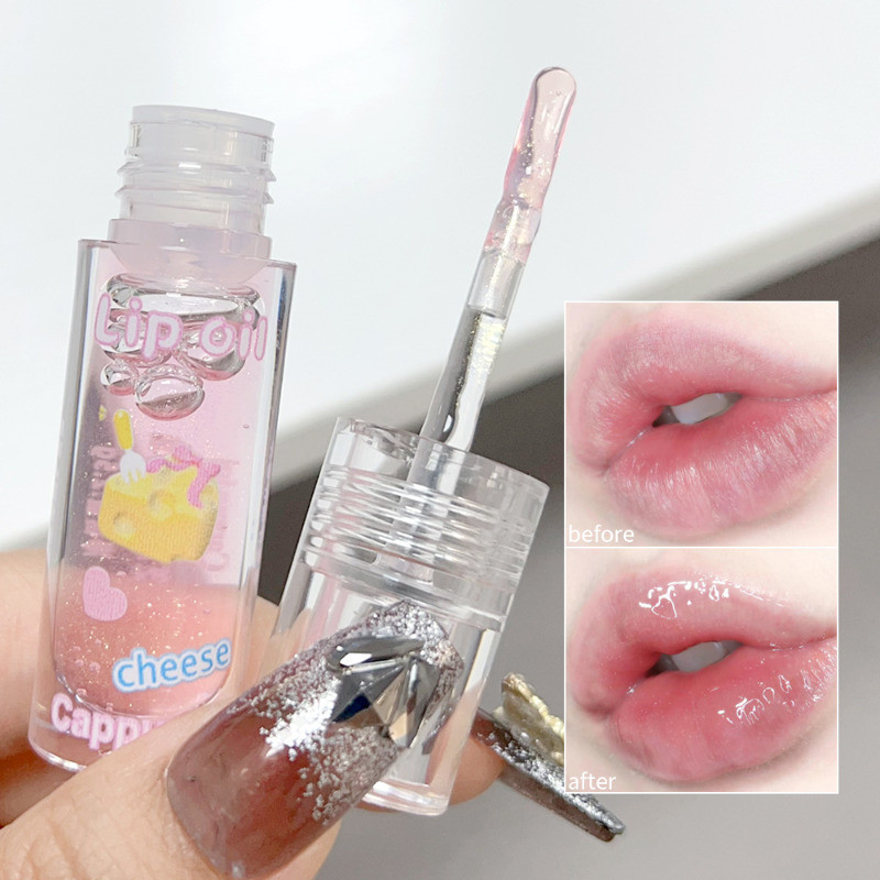 Mirror Water Lip Gloss - Transparent Glass Jelly Lip Oil - 8 สี ...