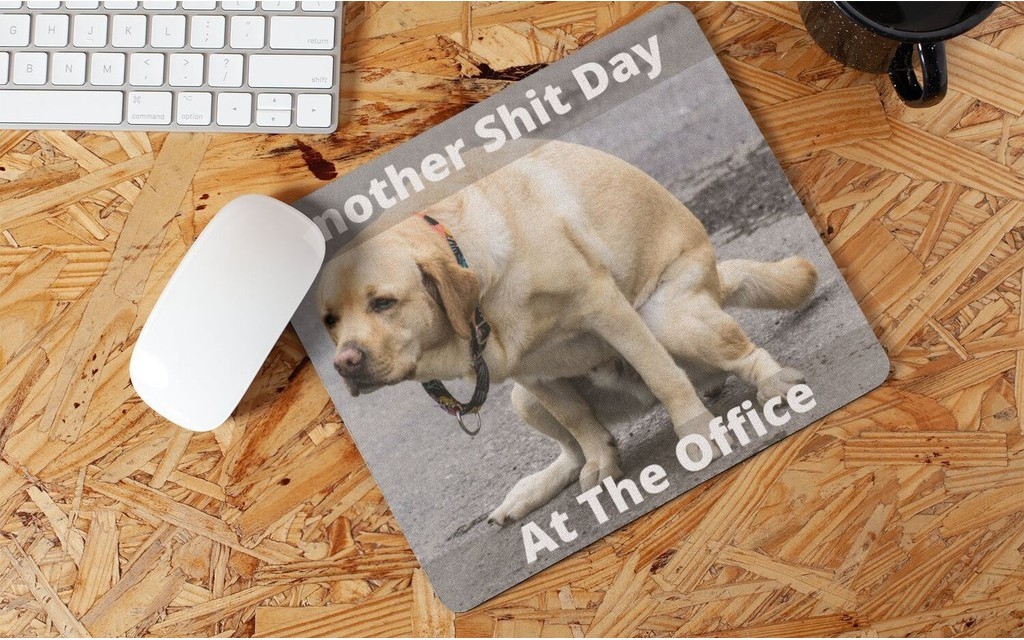 สุนัข Pooping Funn แผ่นรองเมาส์ Labrador สัตว์ Nerd Geek Rude สํานักงาน ...
