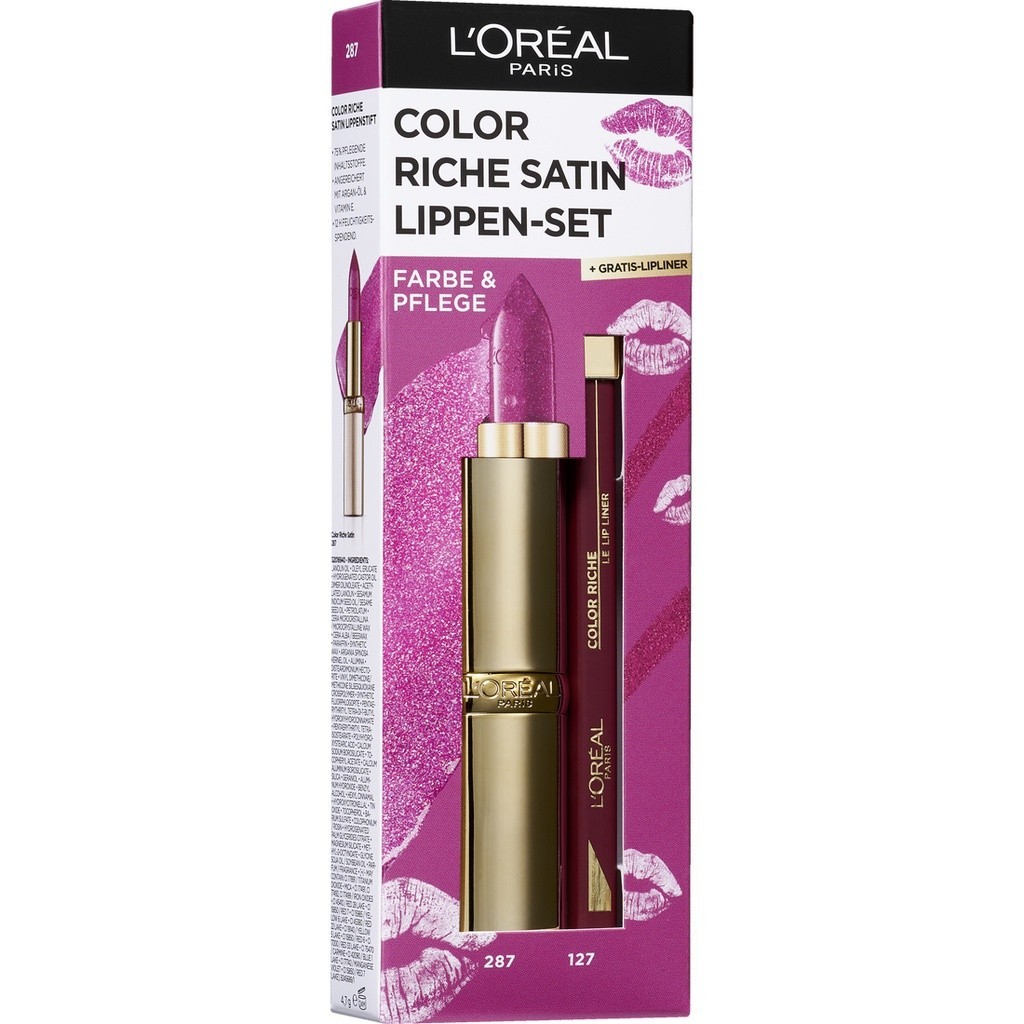 Set Lipstick + Lip Liner L'Oréal PARIS COLOR RICHE SATIN LIPPEN-SET 287 ...