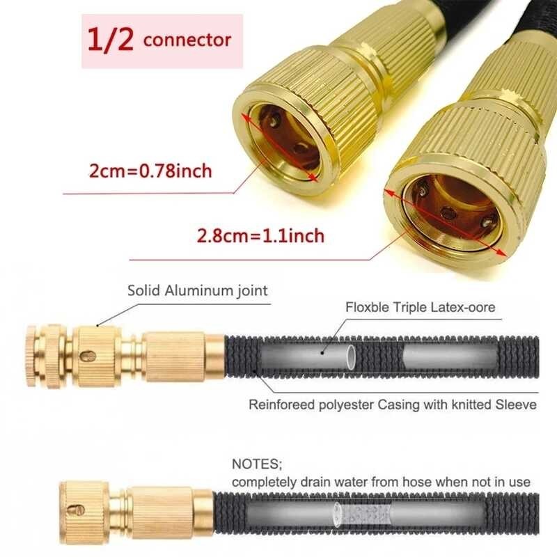 Magic reel Garden Hose Set with High Pressure Expandable Injector ...