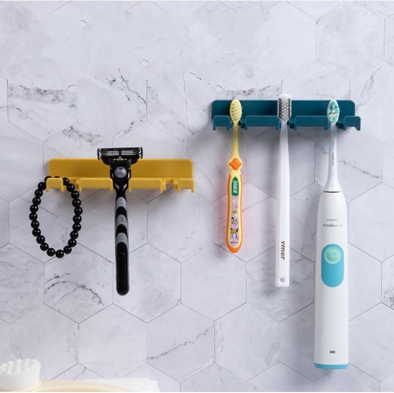 ห ้ องน ้ ําติดผนัง Punch Free Shaver Storage Hook ABS SelfAdhesive Universal Home Storage