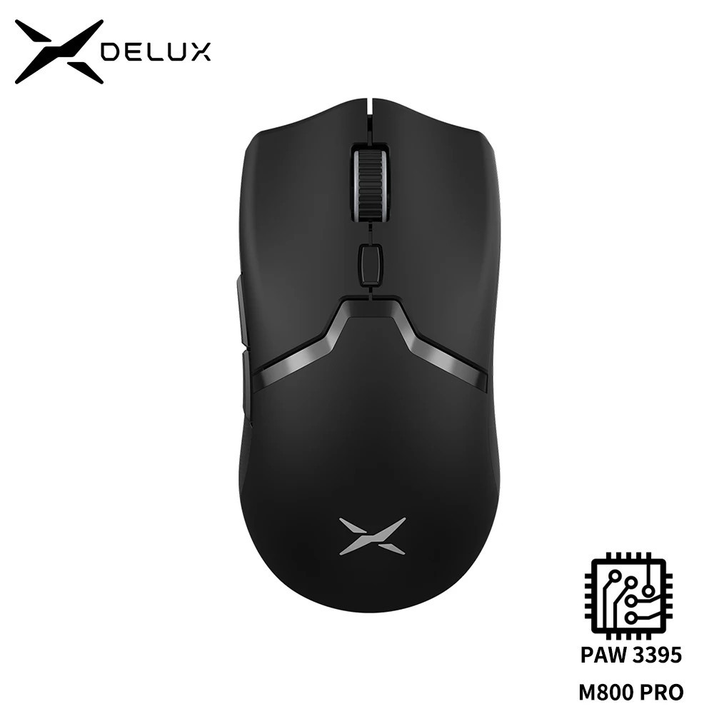 Delux M800 PRO PAW3395 M820 PAW3335 เมาส์เกมมิ่งไร้สาย บลูทูธ 26000DPI ...