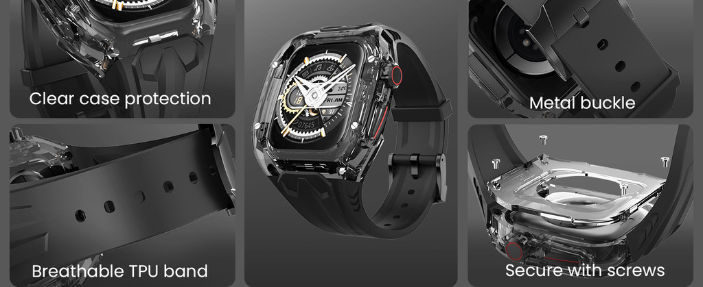 โปร่งใส Mod Kit สําหรับ iWatch Ultra 1 2 49 มม.Mod สําหรับ iWatch 45 ...