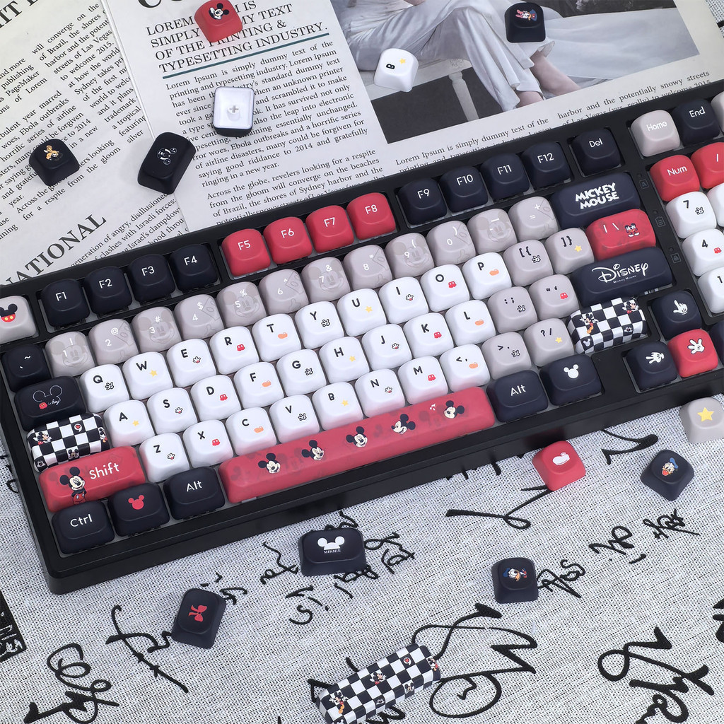 Disney Mickey Original Keycap MOA โปรไฟล์ PBT ระเหิดห้าด้าน Alice ...