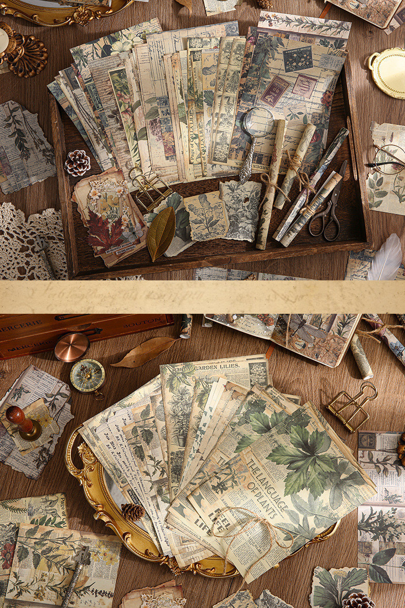 30 pcs Vintage Scrapbook Supplies Pack สําหรับ Junk Journal Bullet ...