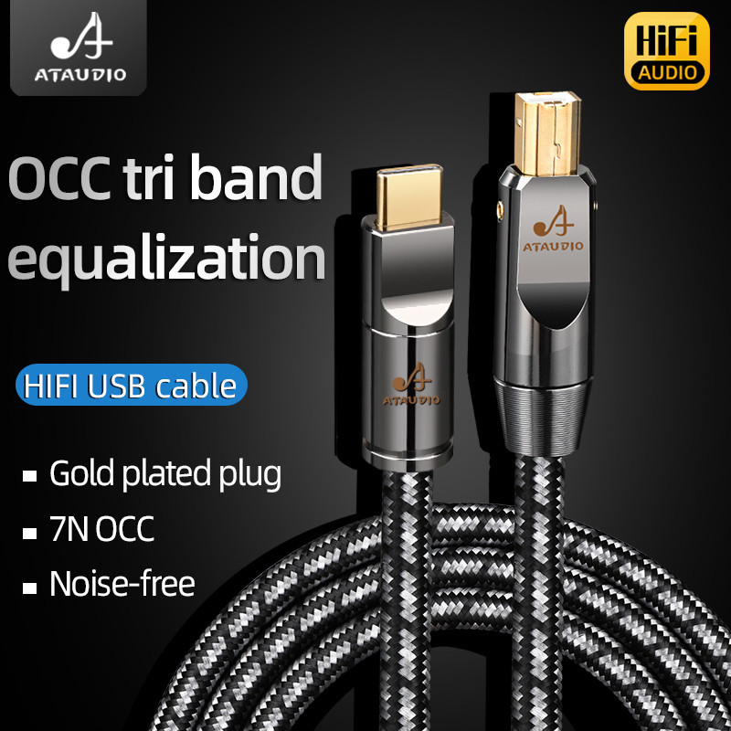 Ataudio HiFi สาย usb usb ประเภท A ถึง B Audio usb otg ประเภท B สาย ...