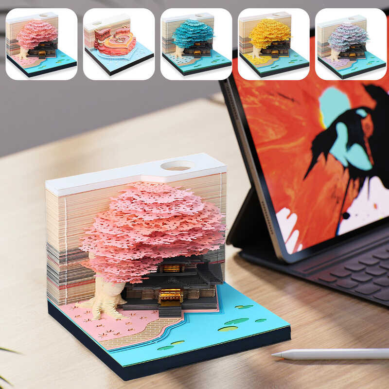 3d Memo Pad Paper Carving Art 3d Desk Calendar Creative Calendar Memo