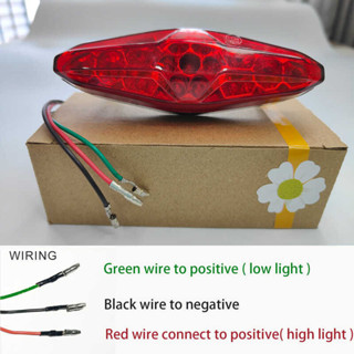 Motorcycle Rear Tail Light 12V 15 Leds Brake Stop Running Lights For
