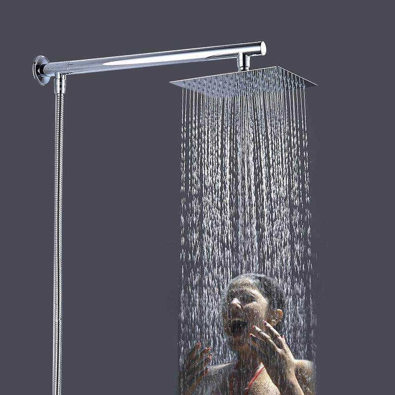 Head Shower Waterfall 8 Large Square Rainfall Shower Head Kit Overhead ...