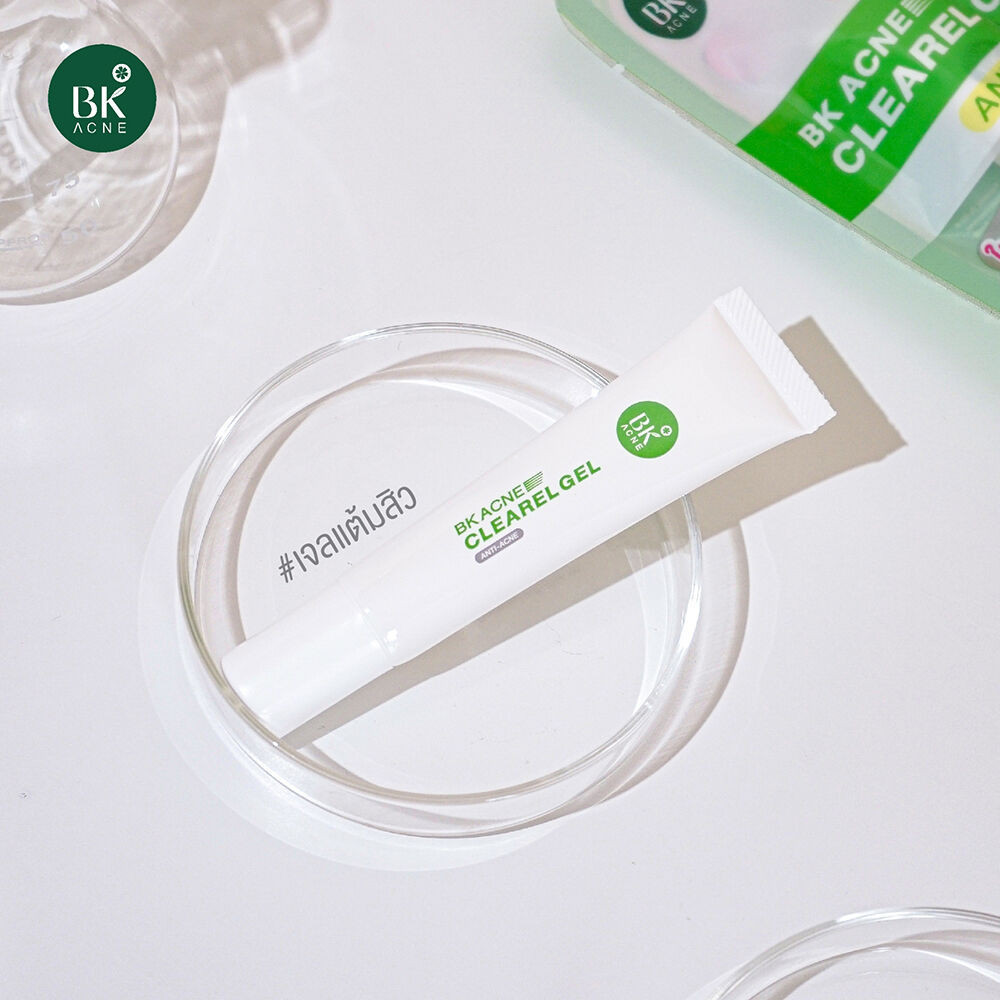 BK Acne Clearel Gel 14ml บีเค แอคเน่ เคลียร์เรล เจล เจลแต้มสิว ช่วยลด ...