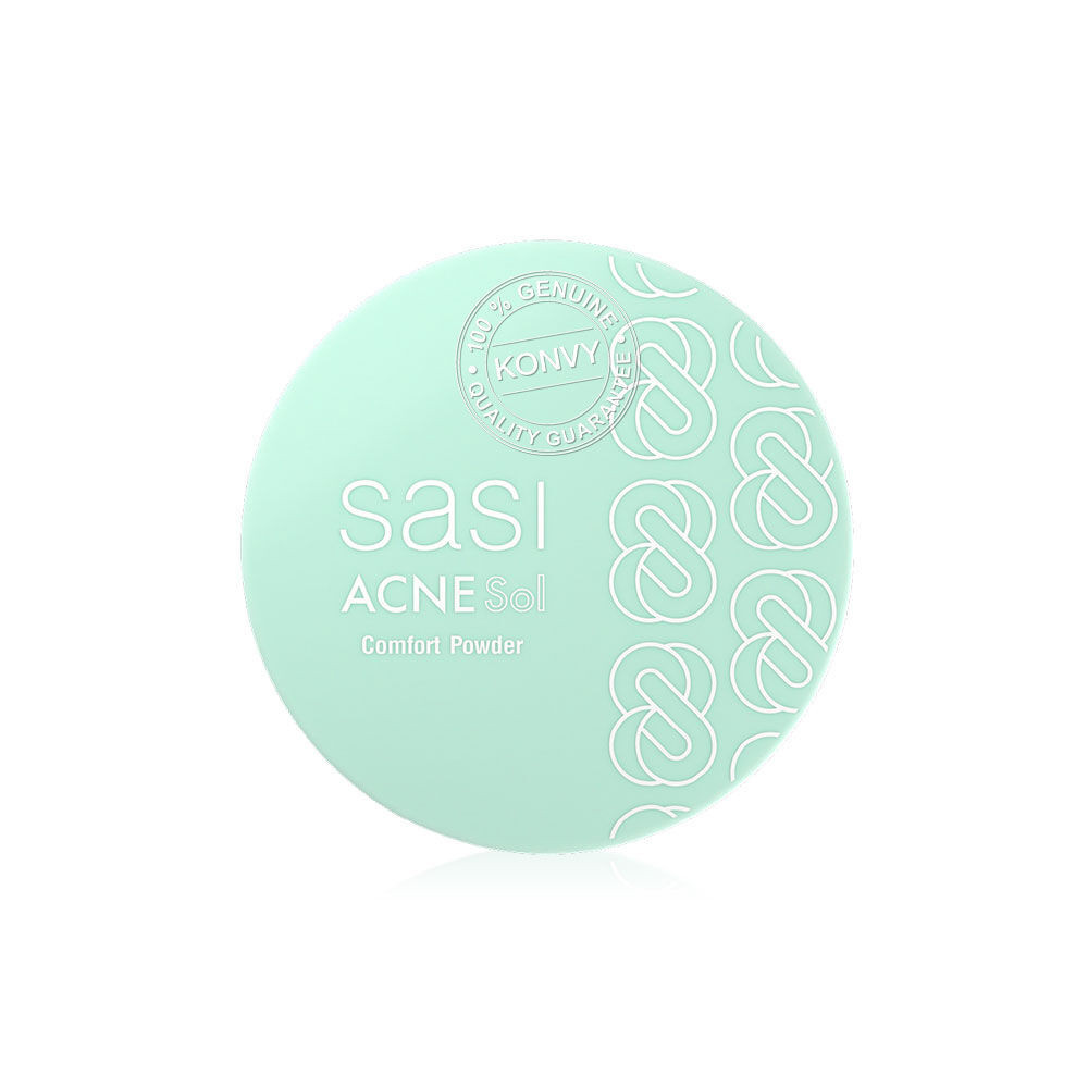SASI Acne Sol Comfort Powder 4.5g ศศิ แป้งอัดแข็งเนื้อสีเขียว สำหรับผิว ...