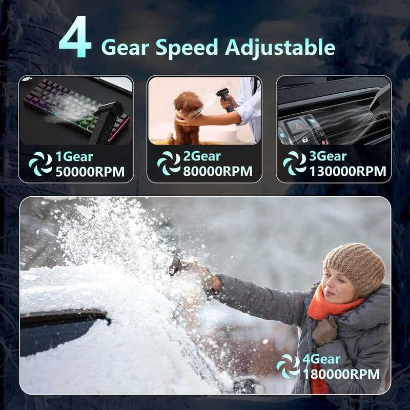 180000 RPM Mini Turbo รุนแรงพัดลม Bl02 รถไฟฟ้า Air Duster 4 ความเร็ว ...