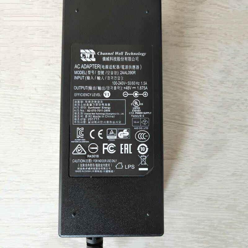 Genuine 2021 new CWT 2AAL090R 48V 1.875A 90W 5.5x1.7mm AC Adapter For ...