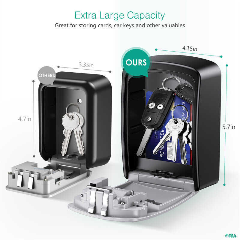 Key Lock Box Outdoor Extra Large Key Storage Security Lock With ...