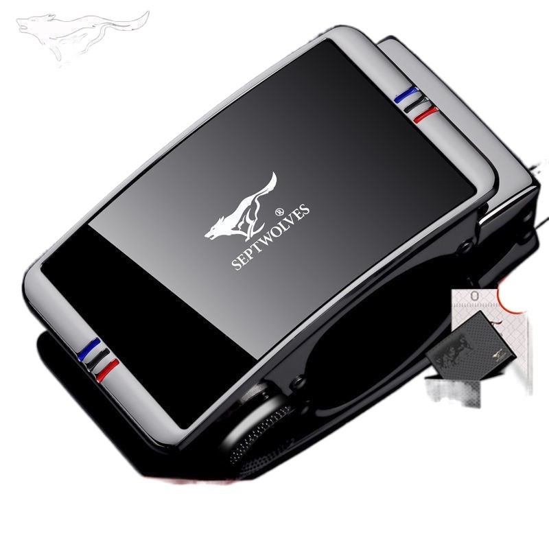 Seven wolves เข็มขัดหนังวัวแท้ หัวเข็มขัดอัตโนมัติ แฟชั่นสําหรับผู้ชาย ...