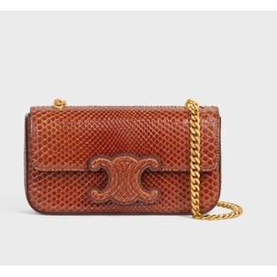 [PRE-ORDER] Cel*ine CHAIN กระเป๋าสะพายไหล่ CUIR TRIOMPHE IN PYTHON-TAN ...