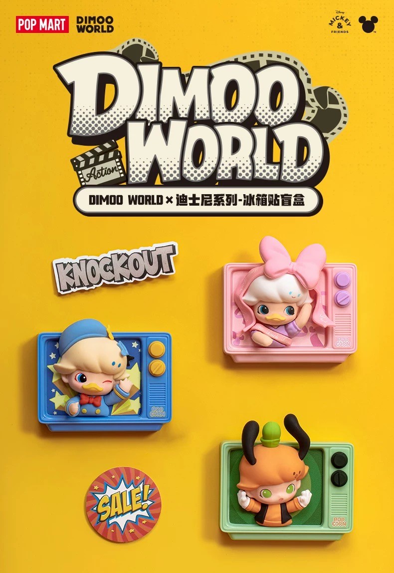 Popmart DIMOO WORLD ซีรีส์ดิสนีย์ อุปกรณ์ต่อพ่วงเทรนด์กล่องตาบอดตู้เย็น ...