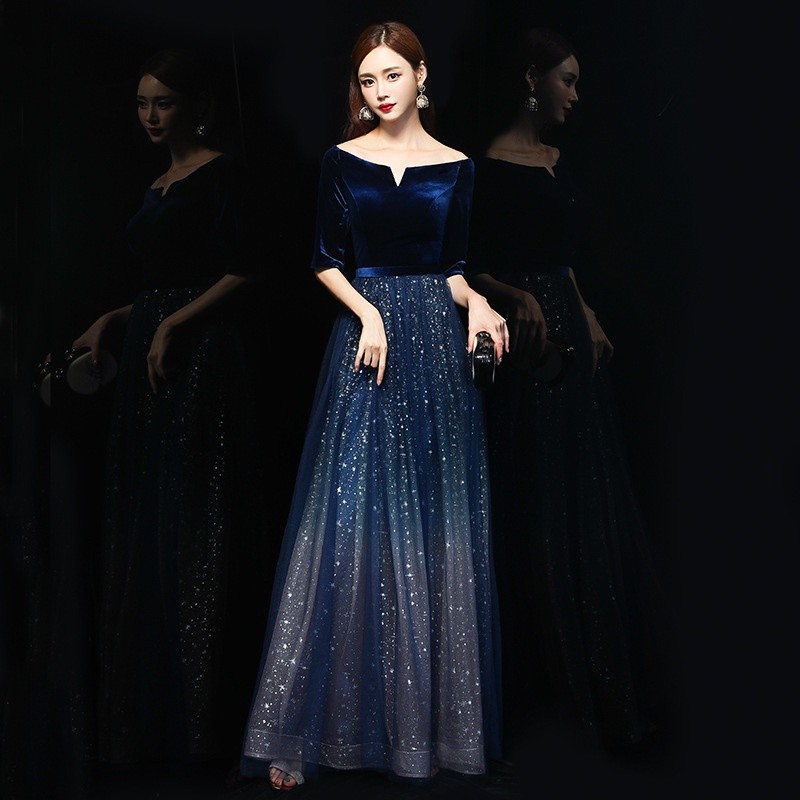 Coral Pink Off Shoulder Long Party Dress Wedding Guest Dress, DP2779 main image 1