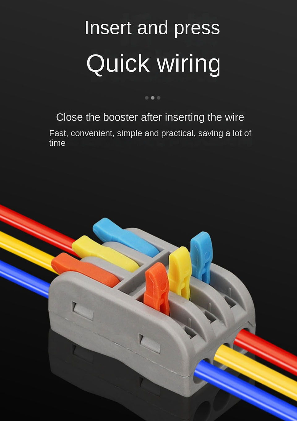 MINI Wire Connectors 2/3 PIN PUSH-in Spring Splicing Terminal Universal ...