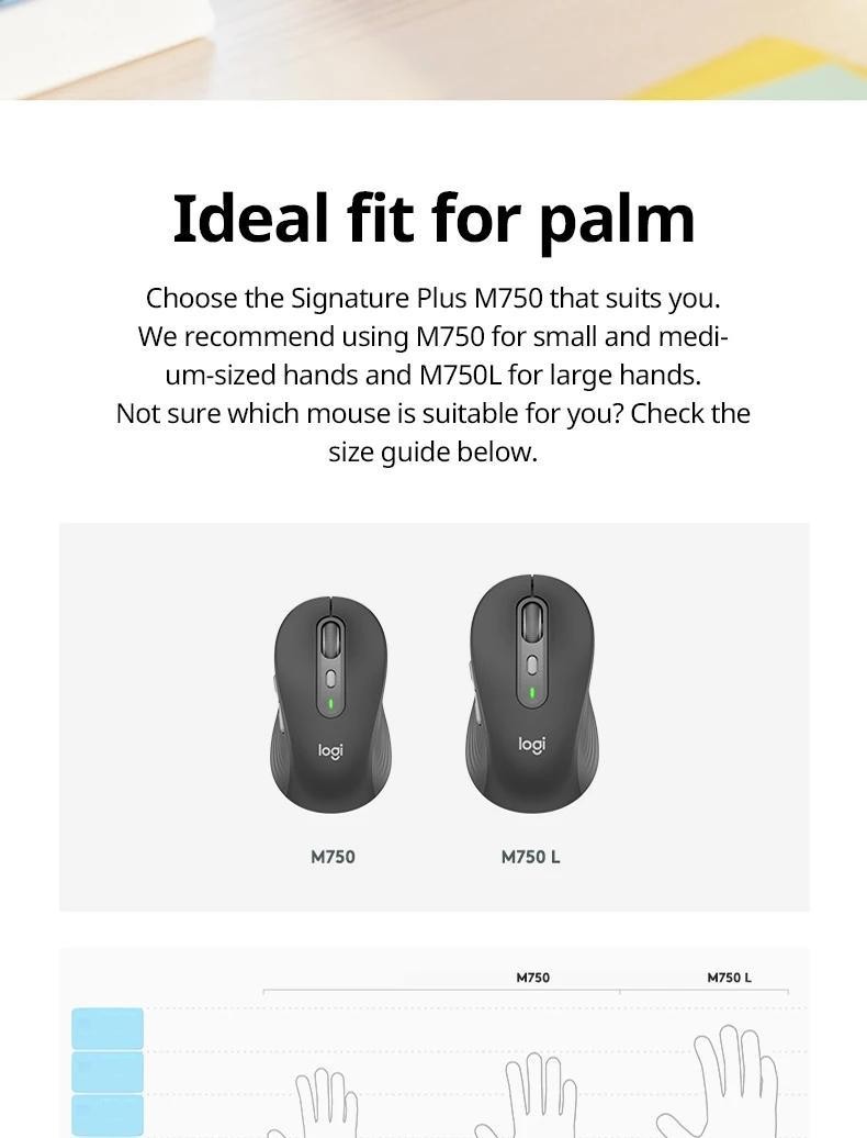 เมาส์ไร้สาย Logitech Signature Plus M750 2.4Ghz เมาส์ USB ไร้สายสําหรับ ...