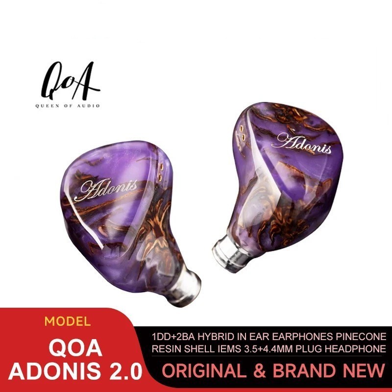 Qoa Adonis 2 ใหม ่ 1DD +2BA Hybrid หูฟังชนิดใส ่ ในหู Pinecone เรซิ ่ น ...