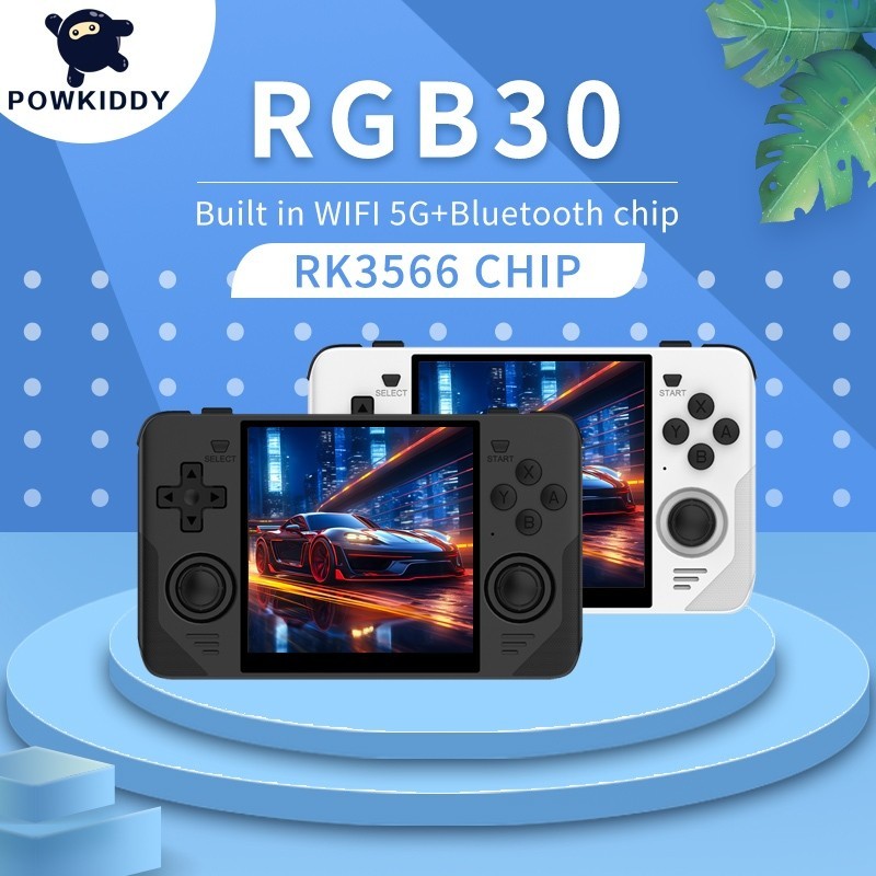 Powkiddy RGB30 เครื่องเกมพกพาย้อนยุค หน้าจอ IPS ขนาด 4 นิ้ว คอนโซลเกม ...