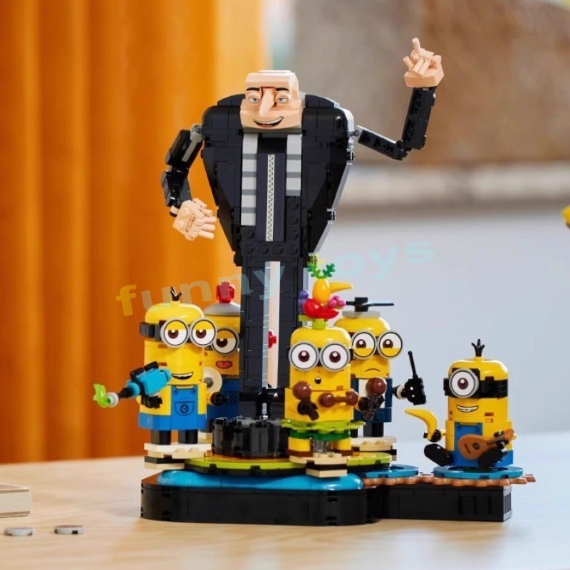 75582 Brick-Built Gru และ Minions Building Blocks Despicable Me 4 ...