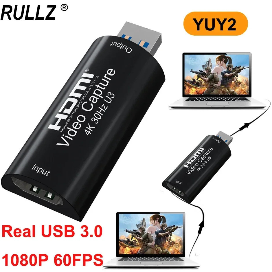MS2130 Mini 4K Video Capture Card 1080P 60fps PS4 กล้องกล่องบันทึก HDMI ...