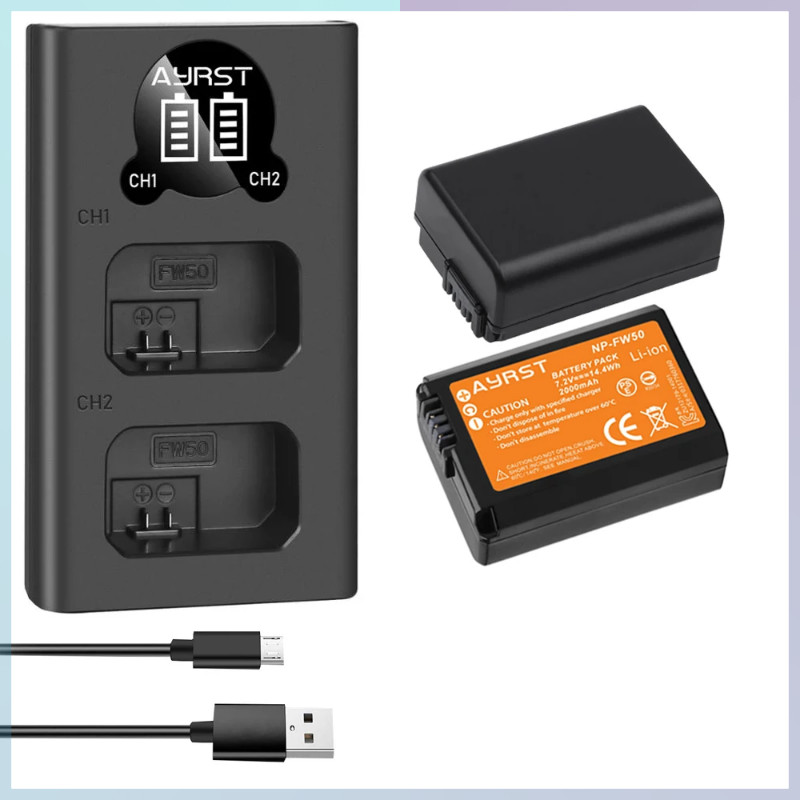 NP-FW50 NPFW50 battery charger Digal display LCD a due canali caricatore per sony a7II a6000 a7RII a6300 a5100 a7s a7 a7R a7sII  44