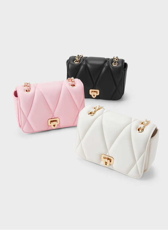 CHARLES And KEITH Ck2-20271223 Lingge Chain กระเป๋าสตรีสี่เหลี่ยมเล็ก ...