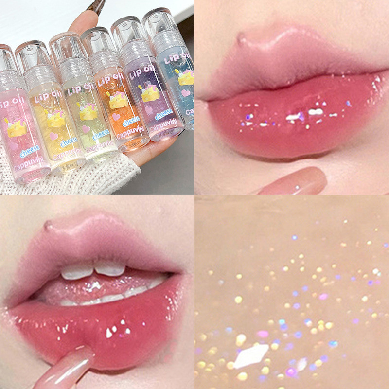 Mirror Water Lip Gloss - Transparent Glass Jelly Lip Oil - 8 สี ...