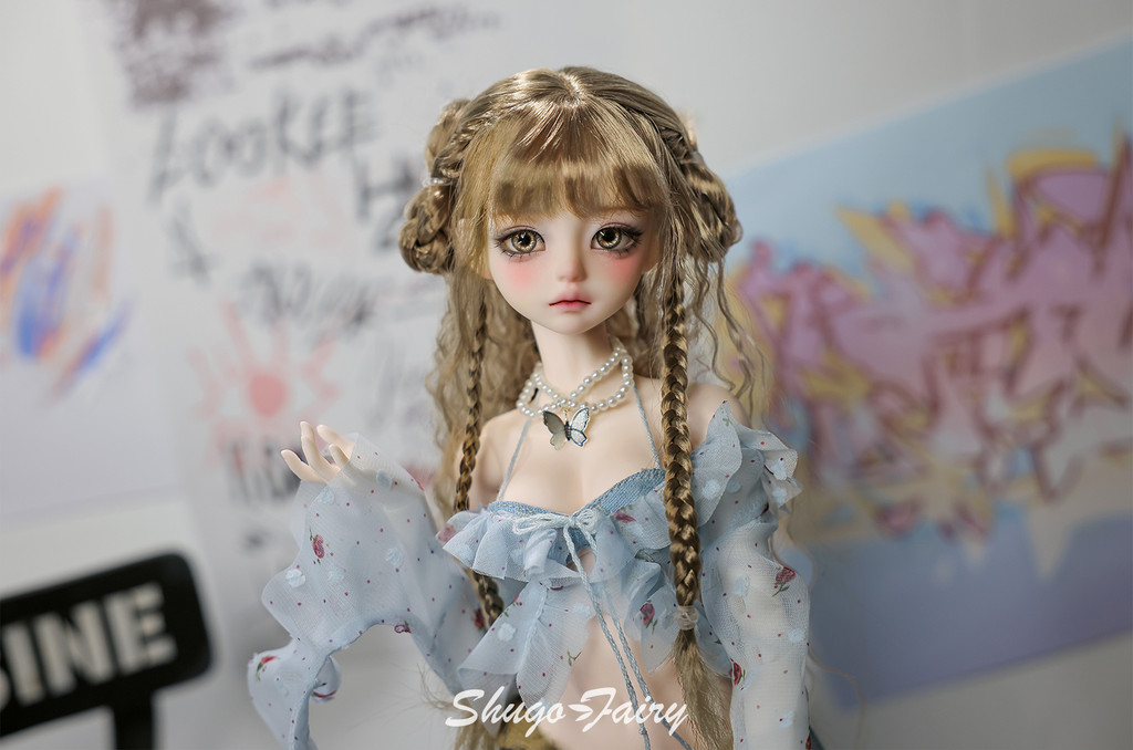Bambola BJD 1/4 Kikyou D Fullset | Resina Alta Qualità, Moda Y2K, 44 Cm, Corpo Snodato | Per Collezionisti (Capelli Lunghi Scuri Esclusi)