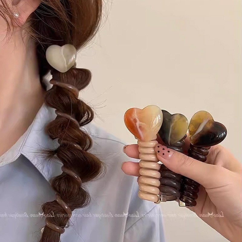 สาวรักตรงสายโทรศัพท ์ แหวนผมวงผม Bubble Braid ผม Artifact ยืดหยุ ่ นสูง ...