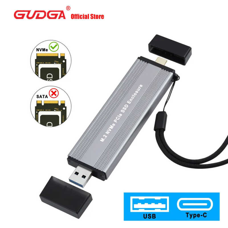 USB 3.1 M.2 Gen 2 10Gbps Aluminum Case USBC USBA to PCIe External ...