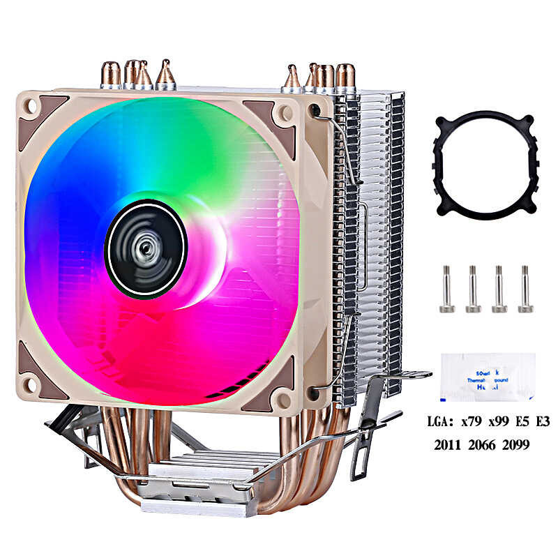 CPU Cooling Fan Efficient Cooler 4 Heat Pipe Radiator PC Air-Cooled ...
