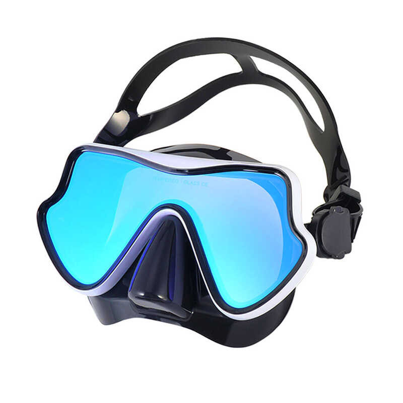 Snorkel Diving ♎ Mask Colorful Len Wide View Tempered Glass Goggles