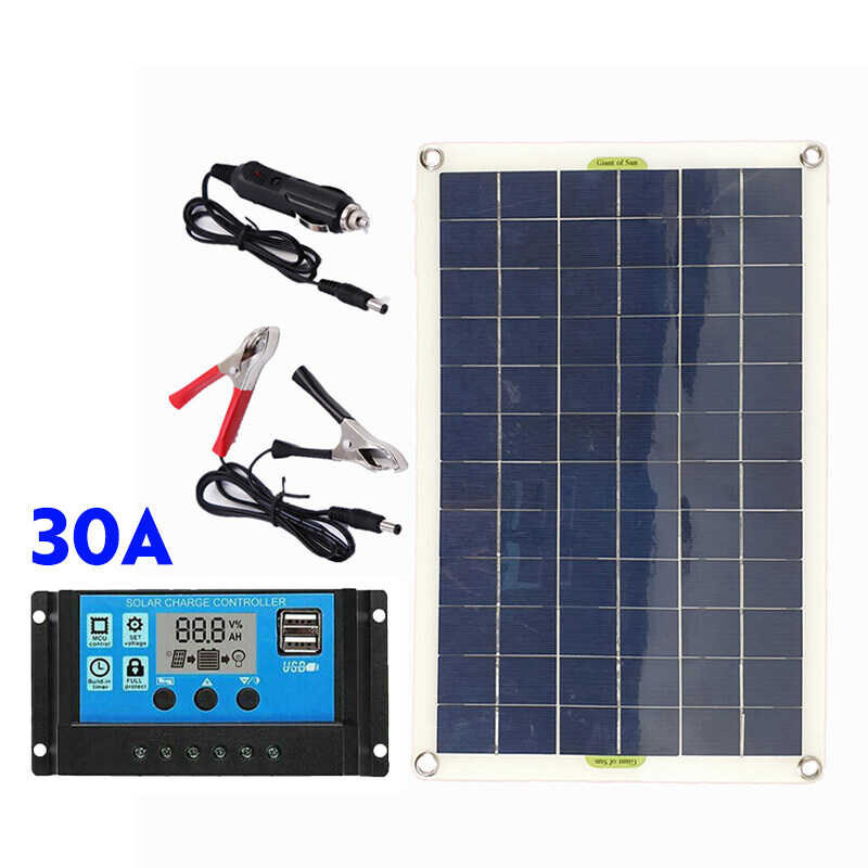Polycrystalline Flexible 100W Solar Panel Powered kit 12V battery ...