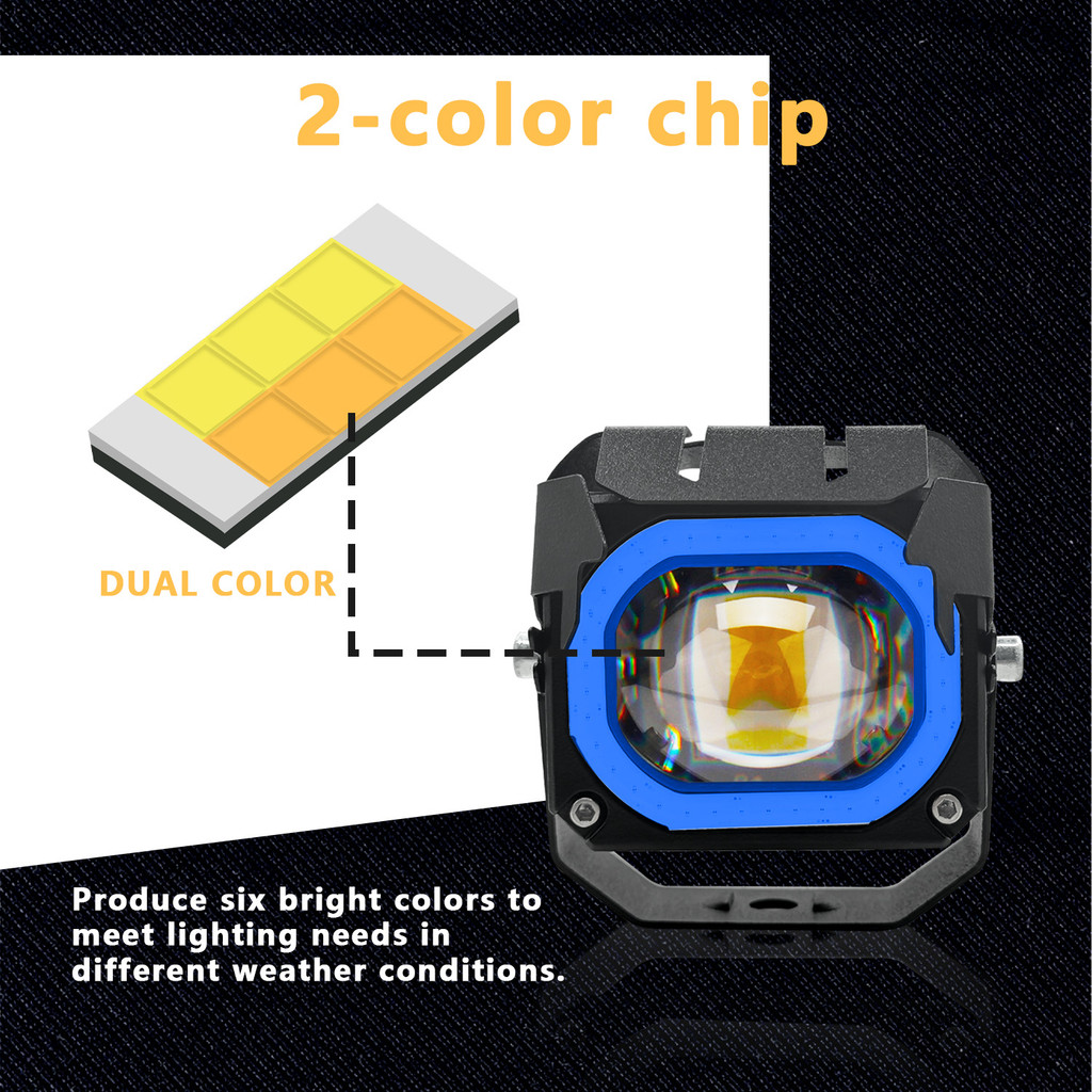 ไฟขับรถขนาดเล็ก 2 ชิ้น อัพเกรด V7 Pro ชุดที่ 2 ไฟสูง/ต่ำ LED สีขาว ...