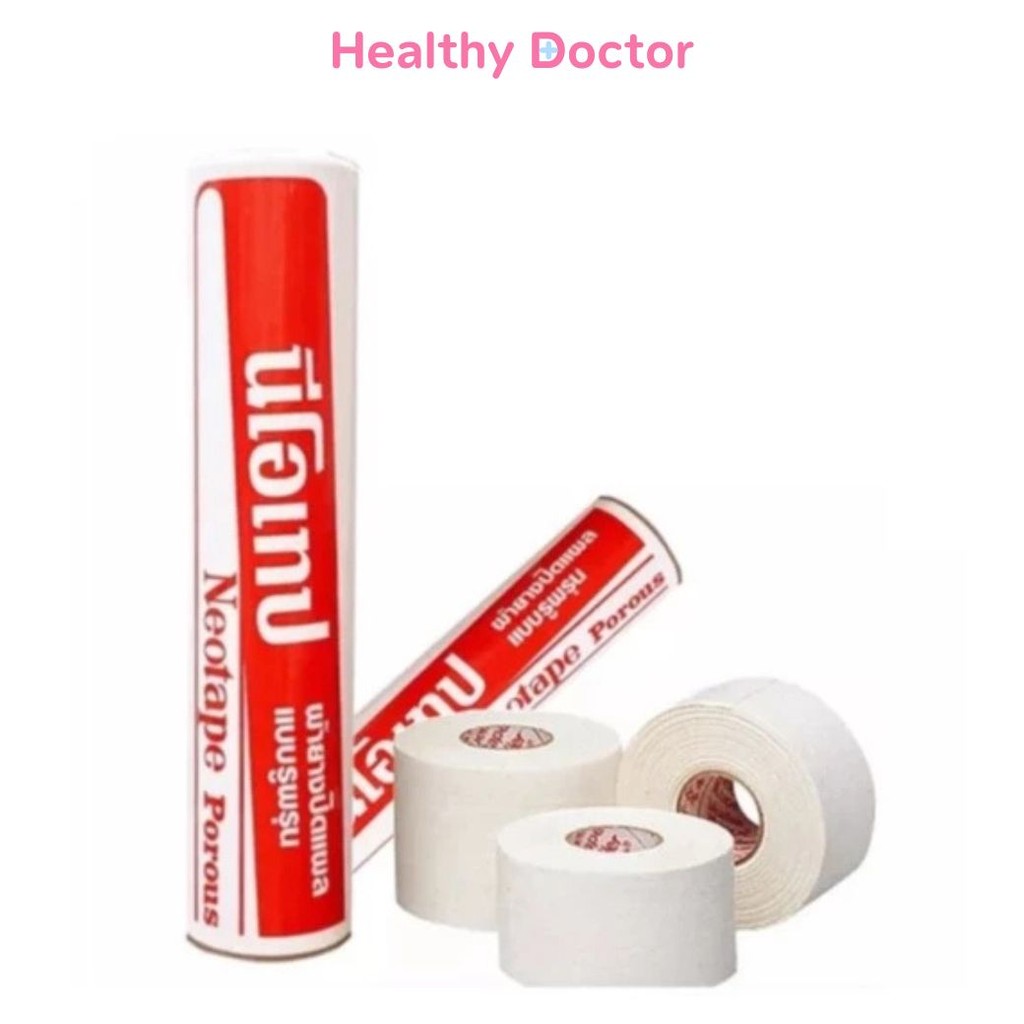 Neotape Porous นีโอเทป ผ้ายางปิดแผล ผ้าล็อค จำนวน 1 ม้วนเปลือย ขนาด 1/2 ...