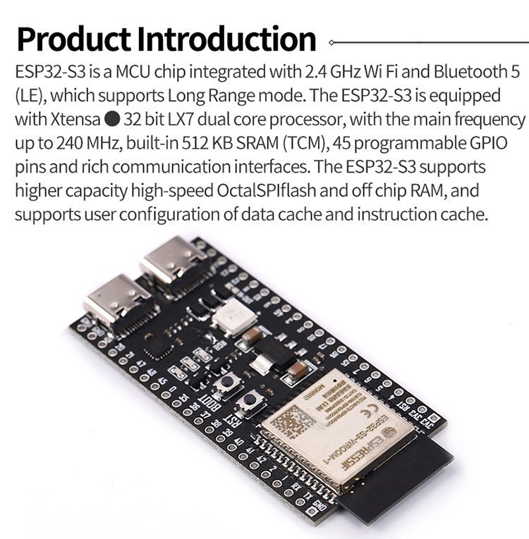 Esp32 esp32 c3 esp32 s3 wifi dual type c 