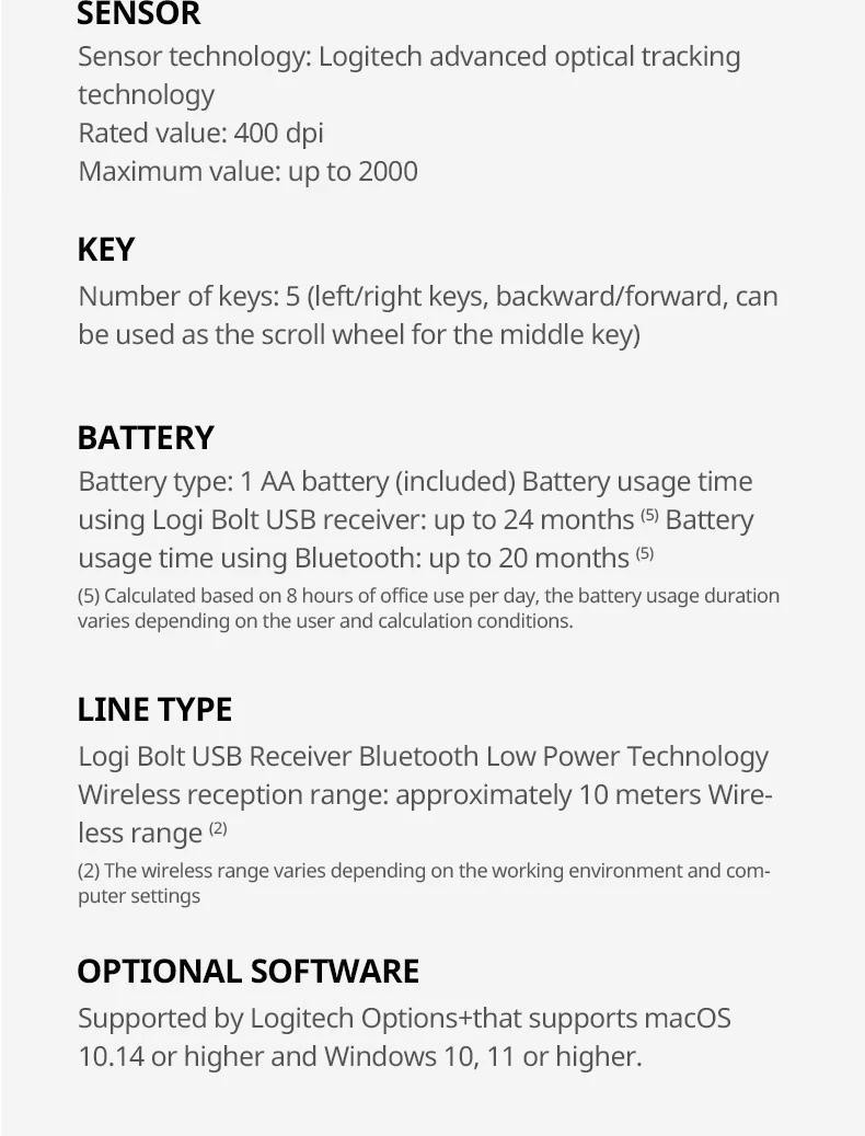 เมาส์ไร้สาย Logitech Signature Plus M750 2.4Ghz เมาส์ USB ไร้สายสําหรับ ...