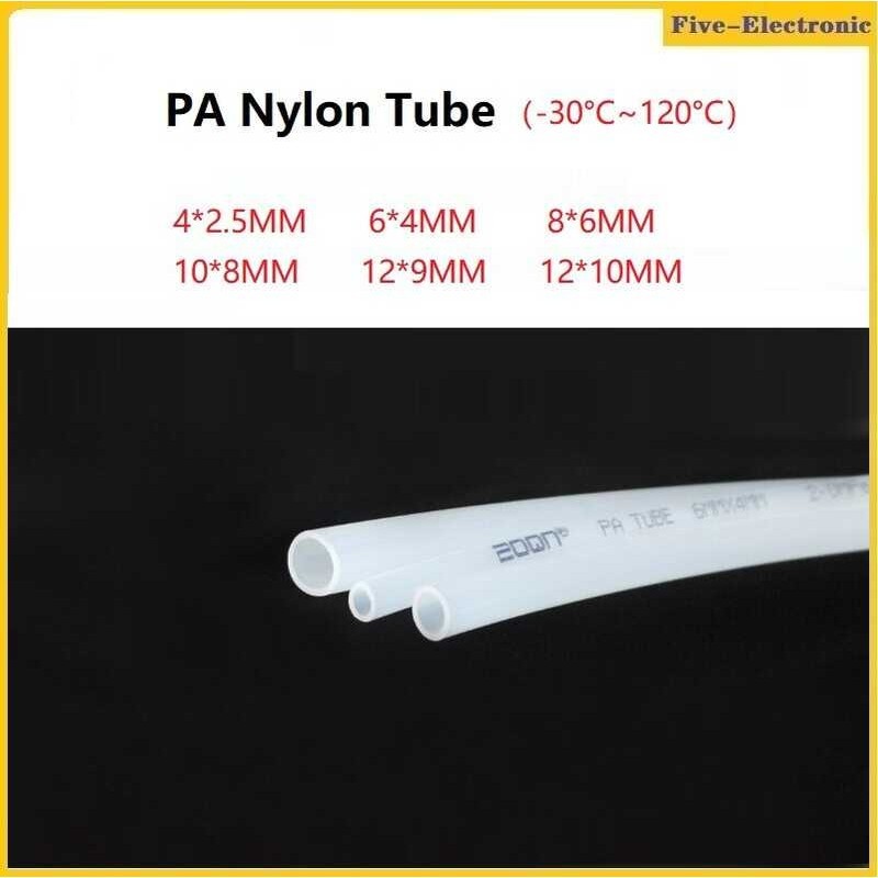 Tubo Flessibile In Nylon PA6, 4x6 Mm (ID 4mm, OD 6mm), 10 Metri, Nero, Per Aria Compressa, Acqua, Carburante, Linee Freni, Resistente Da -40°C A +120°C - 2
