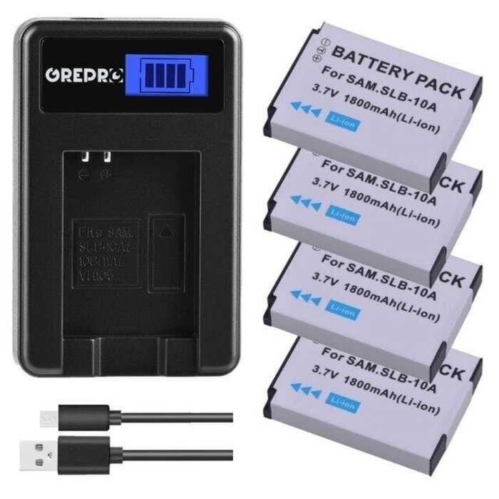 ZZOOI 3Pcs Slb-10A Slb10a + SLB 10A Battery LCD Charger For Samsung ...