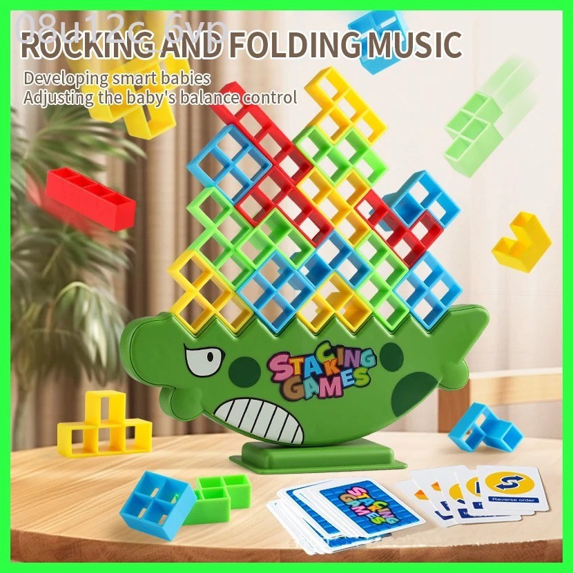 HOT Stacking Blocks Tetra Tower Balance Game Stacking Building Blocks ...