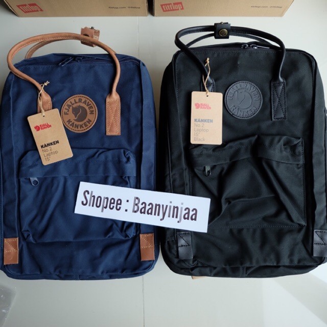♞Fjallraven Kanken No.2 Laptop 15 Black code FMBS1000 รับcoinsคืน 1000