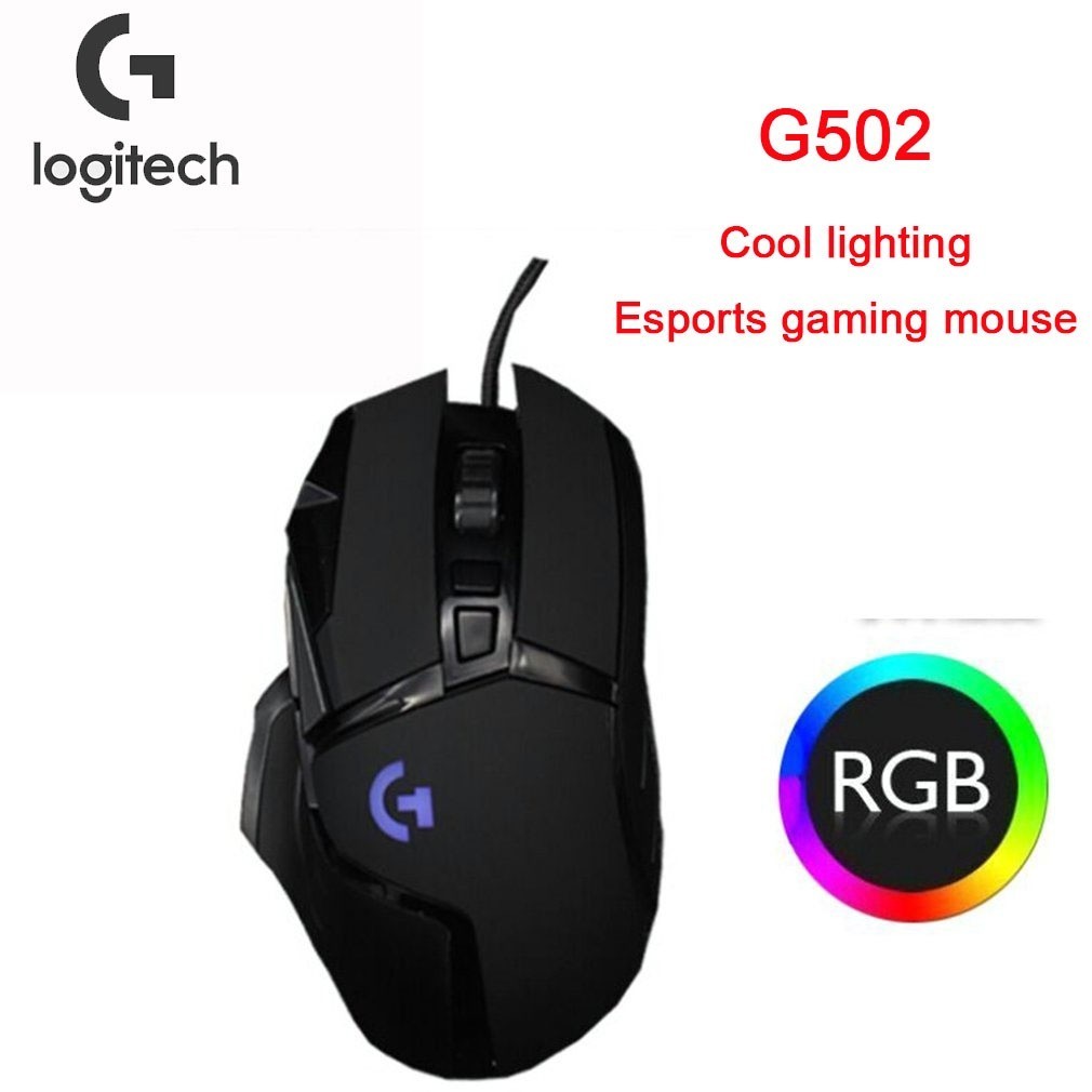Logitech G502 เมาส์เกมมิ่งมีสาย RGB USB 5600 DPI มีไฟ LED ปรับได้ ...
