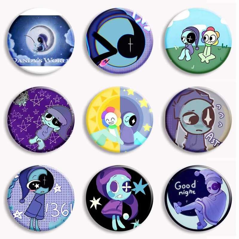 เกมสยองขวัญ Dandys World Astro ปุ่ม Pin ร้อนเกมอะนิเมะเข็มกลัด Badge ...